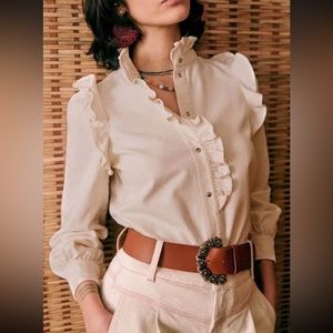 Sezane Eva Shirt in Mottled Ecru